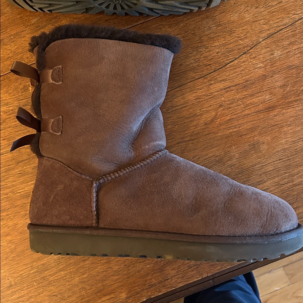 Ugg Chocolate Brown Boots with Bows - Picture 5 of 7